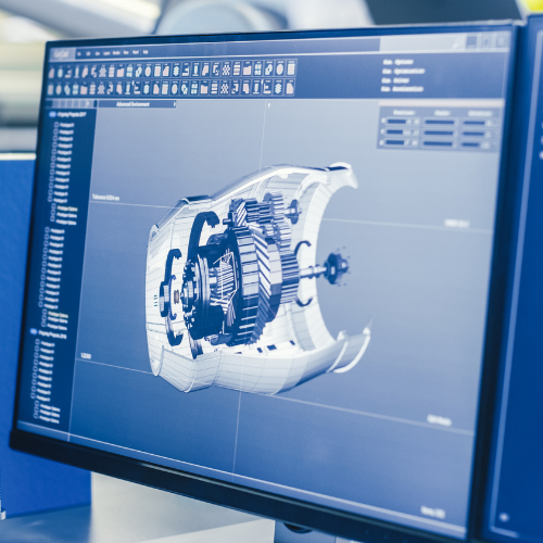 Modern, korszerű megoldások. Mérnöki szakértelem Digitális tervezőszoftver képernyőjén mérnöki munka és CAD tervezés folyamatban. Egyedi megoldások.