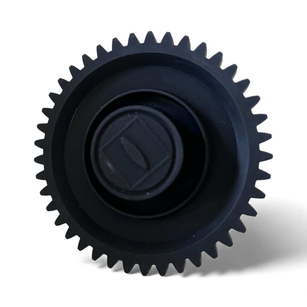 Fekete 3D nyomtatott fogaskerék